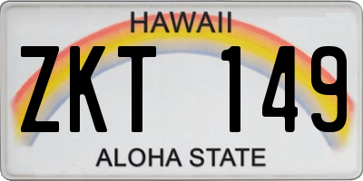 HI license plate ZKT149