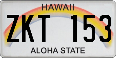 HI license plate ZKT153