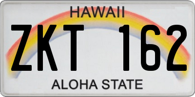 HI license plate ZKT162