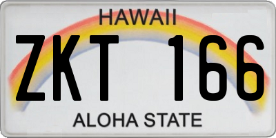 HI license plate ZKT166