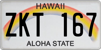 HI license plate ZKT167