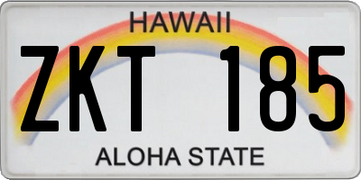 HI license plate ZKT185