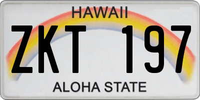 HI license plate ZKT197
