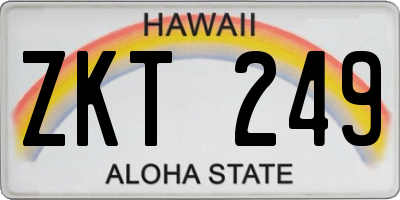 HI license plate ZKT249
