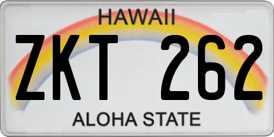 HI license plate ZKT262