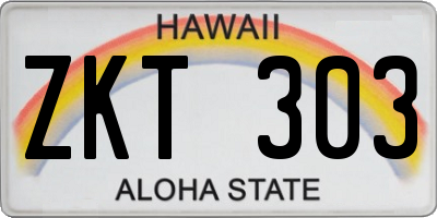 HI license plate ZKT303