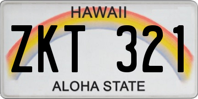 HI license plate ZKT321