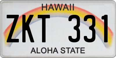 HI license plate ZKT331