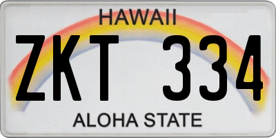 HI license plate ZKT334