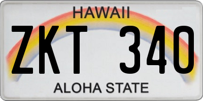 HI license plate ZKT340