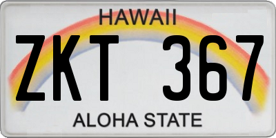 HI license plate ZKT367