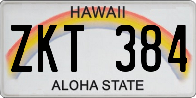 HI license plate ZKT384