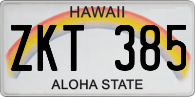 HI license plate ZKT385