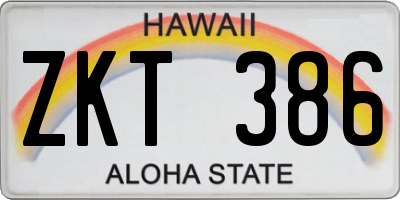 HI license plate ZKT386