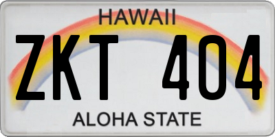 HI license plate ZKT404