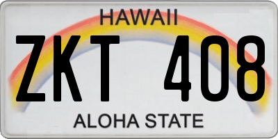 HI license plate ZKT408