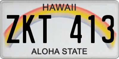 HI license plate ZKT413
