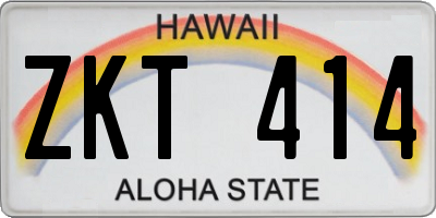 HI license plate ZKT414