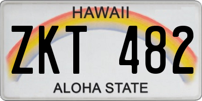 HI license plate ZKT482