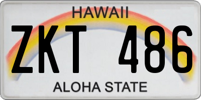 HI license plate ZKT486