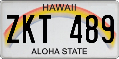 HI license plate ZKT489