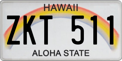 HI license plate ZKT511