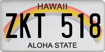 HI license plate ZKT518