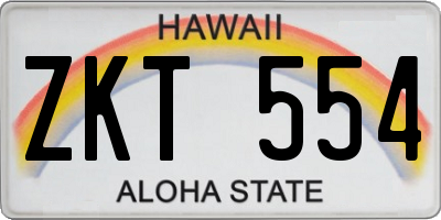 HI license plate ZKT554