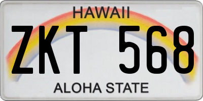 HI license plate ZKT568
