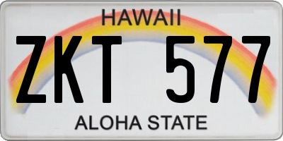 HI license plate ZKT577