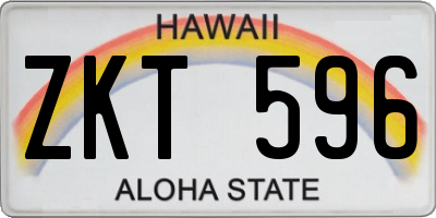 HI license plate ZKT596