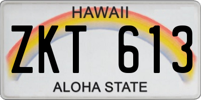 HI license plate ZKT613