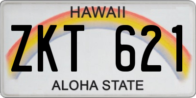 HI license plate ZKT621