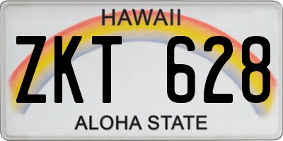 HI license plate ZKT628