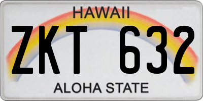 HI license plate ZKT632