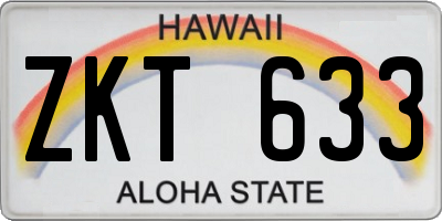 HI license plate ZKT633