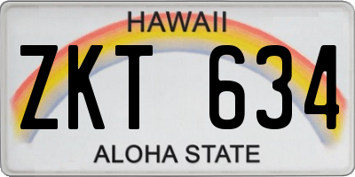 HI license plate ZKT634