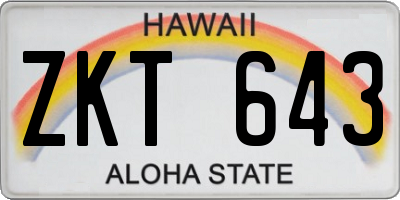 HI license plate ZKT643