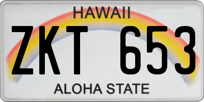 HI license plate ZKT653