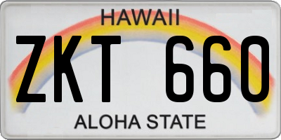 HI license plate ZKT660