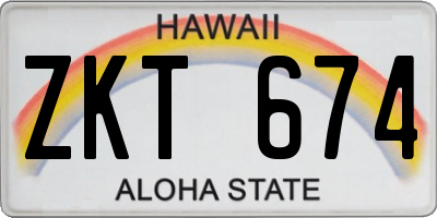 HI license plate ZKT674
