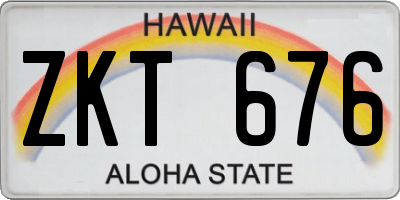 HI license plate ZKT676