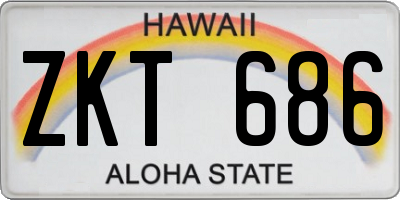 HI license plate ZKT686