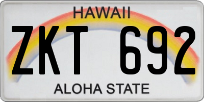 HI license plate ZKT692