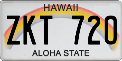 HI license plate ZKT720