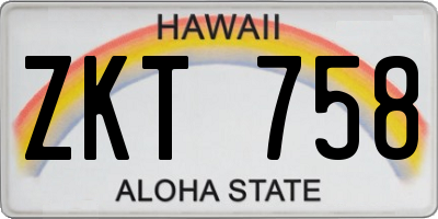 HI license plate ZKT758