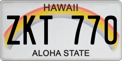 HI license plate ZKT770