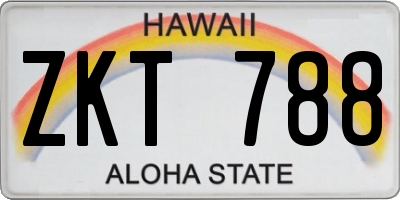 HI license plate ZKT788
