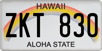 HI license plate ZKT830