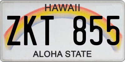 HI license plate ZKT855
